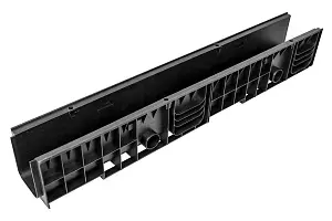Комплект: Лоток Европартнер 150 мм с пластиковыми решетками черными Ромбы 1 метр 1